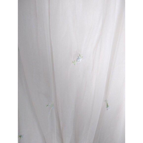 Miss Siren Sheer Peignoir Robe Chiffon White Floral Embroidery‎ Medium Vtge Set - Picture 3 of 5